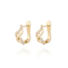 JB JOYAS BARON - Aros de Oro 18kt con Diamantes 27pts total SI/H Oro Amarillo