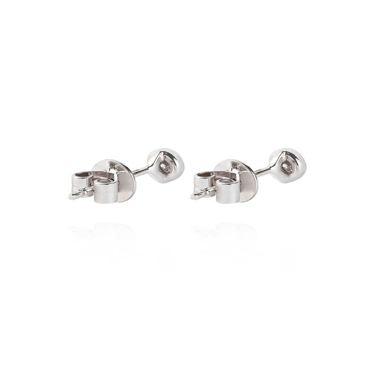 JB JOYAS BARON - Aros Oro Blanco 18kt Diamantes Punto de Luz 12pts  SI/H