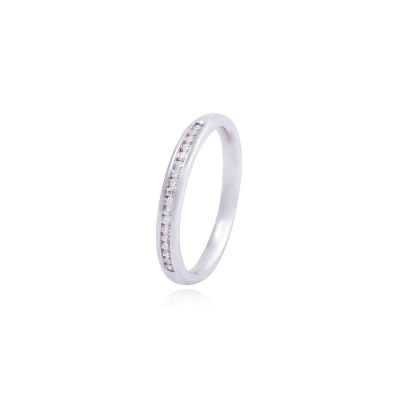 JB JOYAS BARON - Anillo Oro Blanco 18kt Diamantes 12 Pts Corte Brillante SI/H