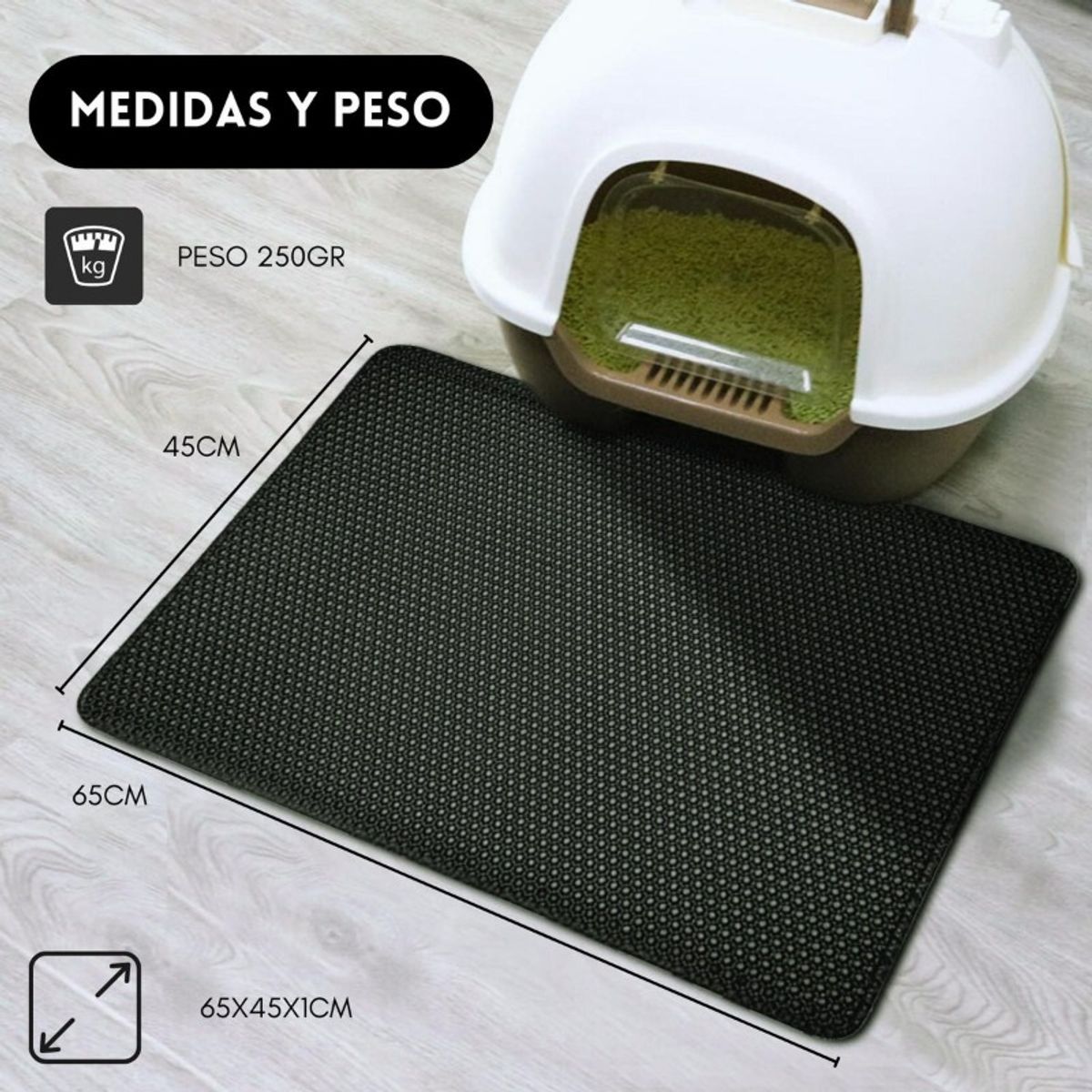 U BUY - Alfombra Para Atrapar Arena De Gatos Tapete Arenero Mascotas