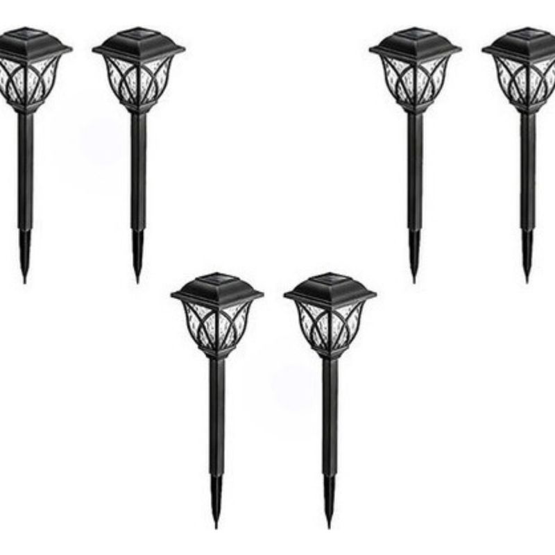 U BUY - Pack 6 Luces Solares Jardín Estaca Con Sensor Estilo Ingles