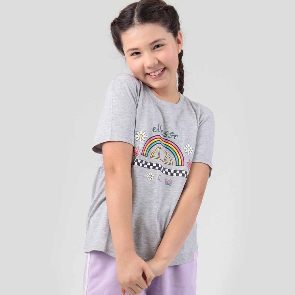 ELLESSE - POLERA DEPORTIVA NIÑA ELLESSE BELLA GRIS MELANGE