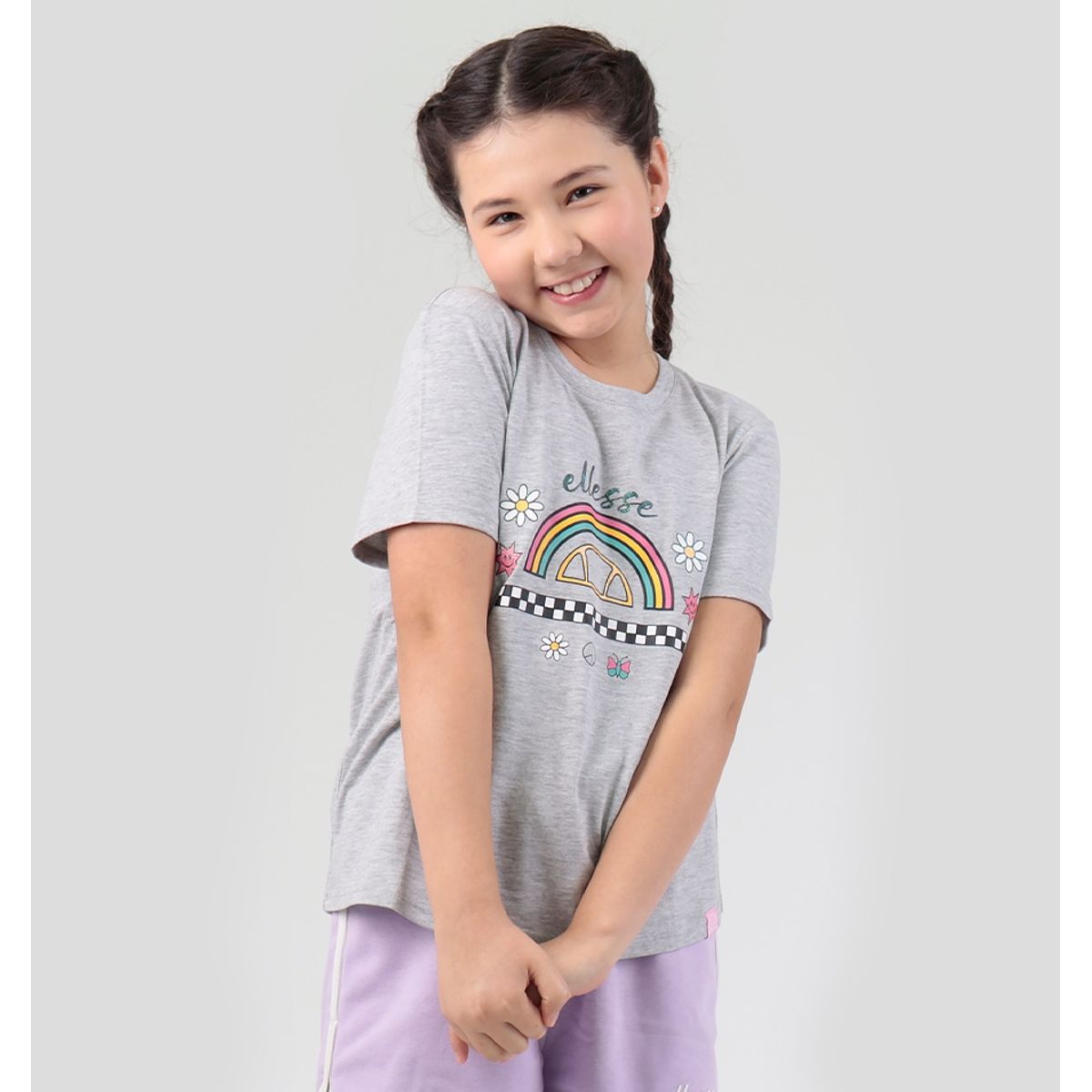 ELLESSE - POLERA DEPORTIVA NIÑA ELLESSE BELLA GRIS MELANGE