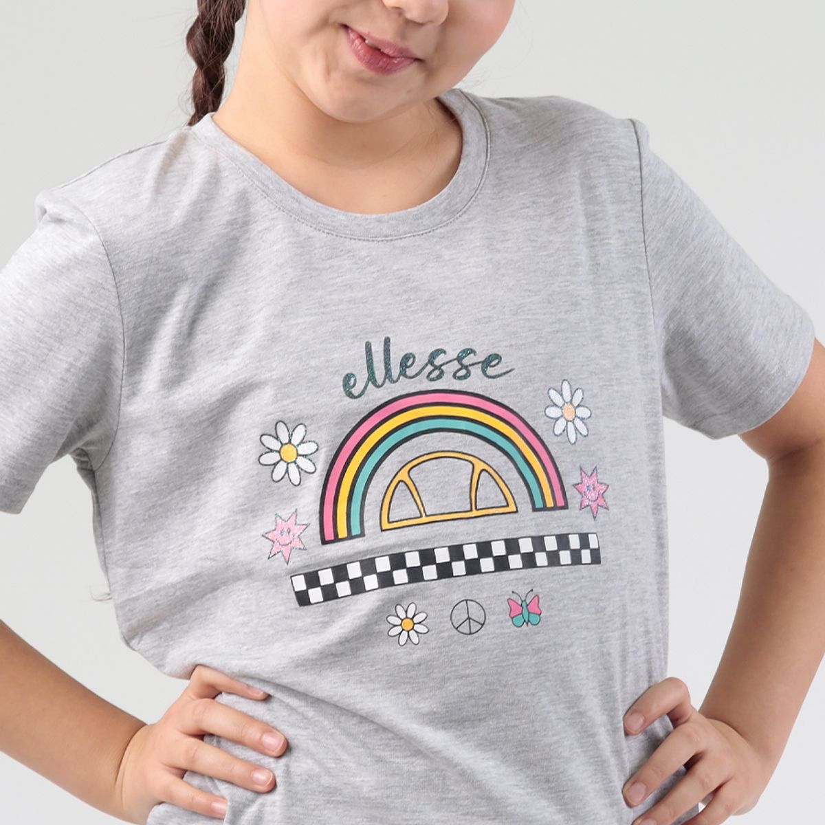 ELLESSE - POLERA DEPORTIVA NIÑA ELLESSE BELLA GRIS MELANGE