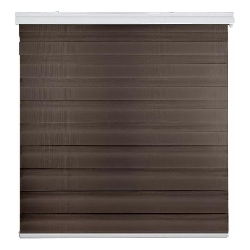 IMPORTCLICK - Cortina Roller Dúo Zebra Día Noche Café Oscuro 80x200 CM IMPORTCLICK