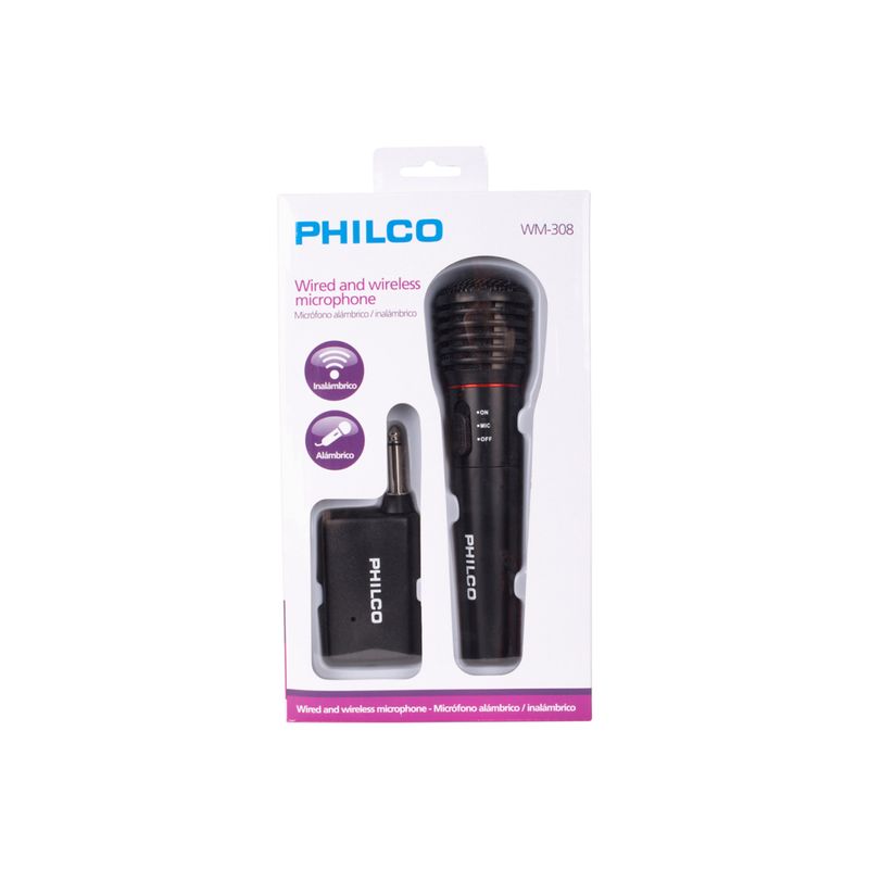 PHILCO - Micrófono Philco Alámbrico Inalámbrico