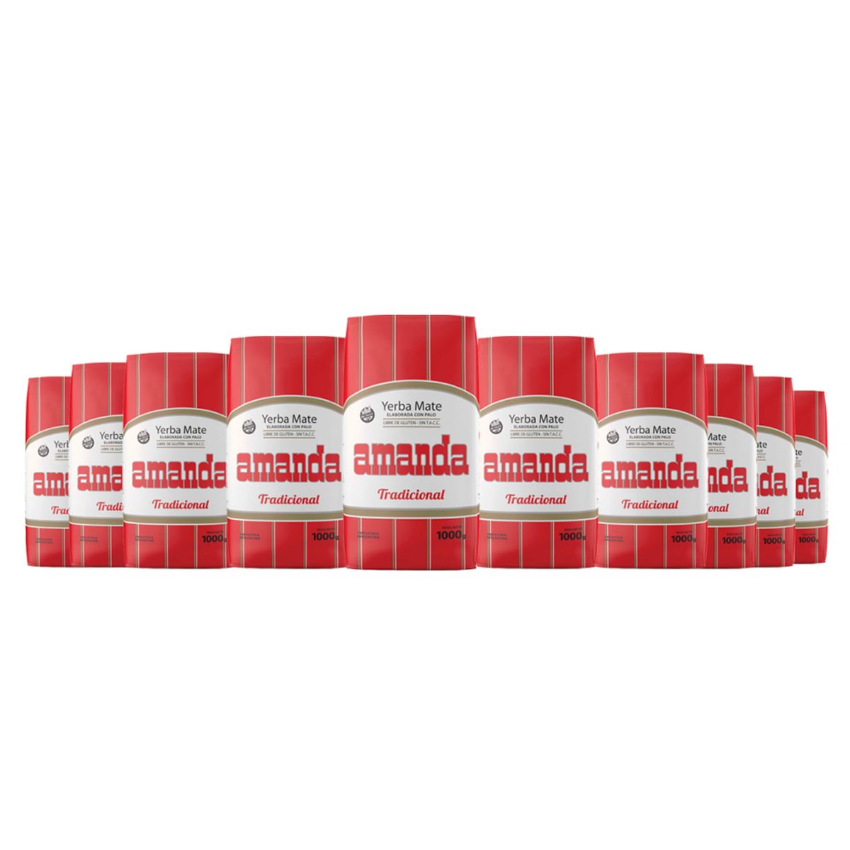 AMANDA - Pack 10 Yerba Mate Amanda Tradicional 1kg