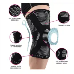 RECOVERY - RODILLERA DEPORTIVA SOPORTE LATERAL Y FRONTAL - PÁDEL Y GYM - GRIS L