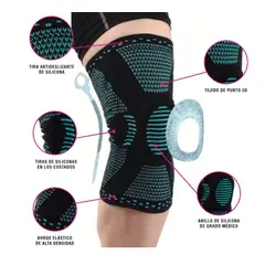 RECOVERY - RODILLERA DEPORTIVA SOPORTE LATERAL Y FRONTAL - PÁDEL Y GYM - AZUL XL