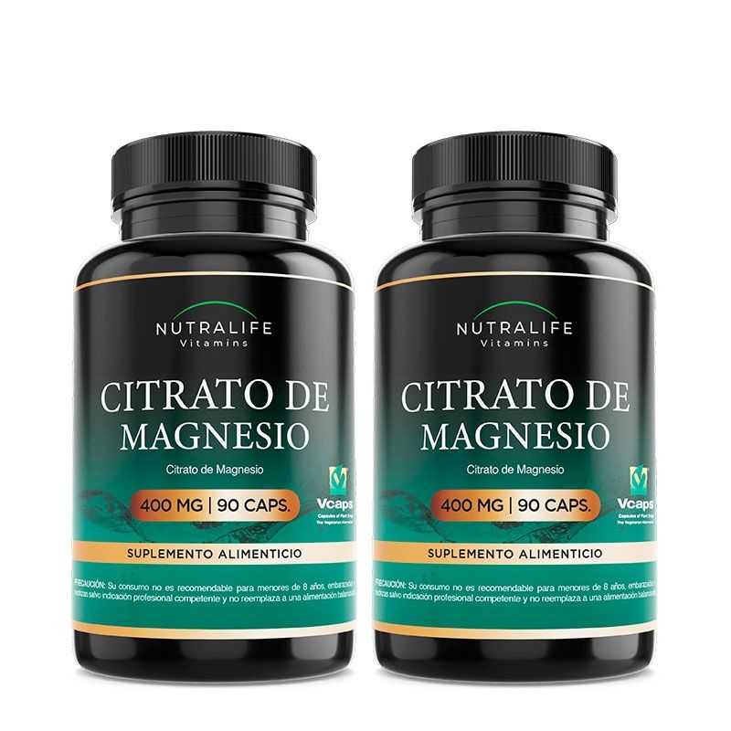 NUTRALIFE - Citrato De Magnesio Puro 400mg Lf 180 Capsulas 2x90 Caps