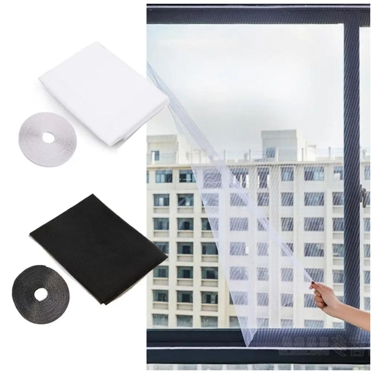 GENERICO - Malla Anti Mosquito Para Ventanas 150x150 Blanca Pack 2.