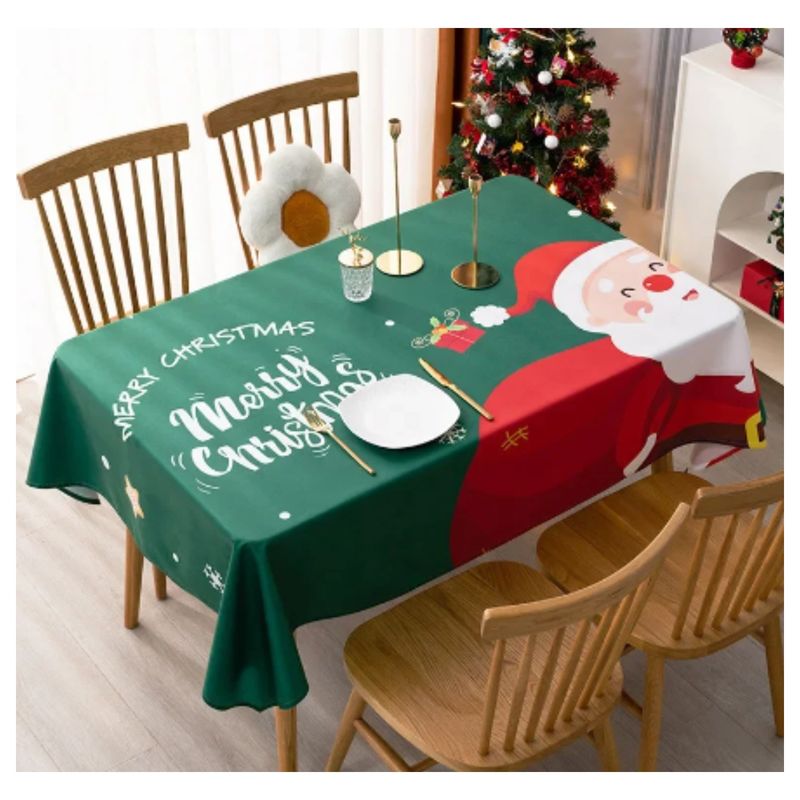 DIANA - Mantel rectangular impermeable para decoración de Navidad VERDE