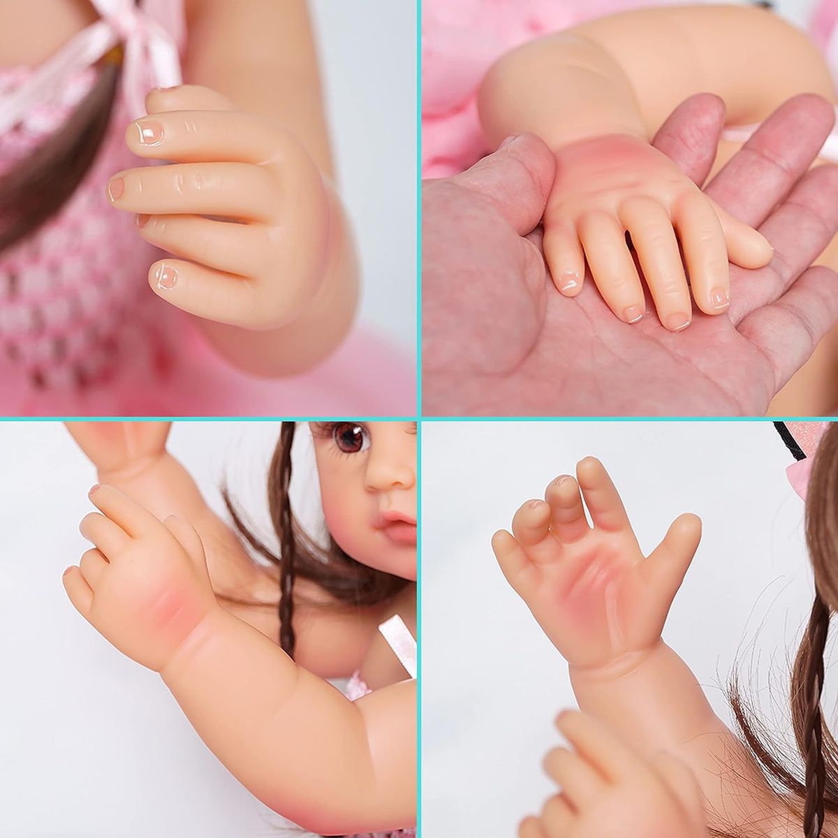 GENERICO - Muñeca tipo Reborn realista cintillo de orejitas de gato