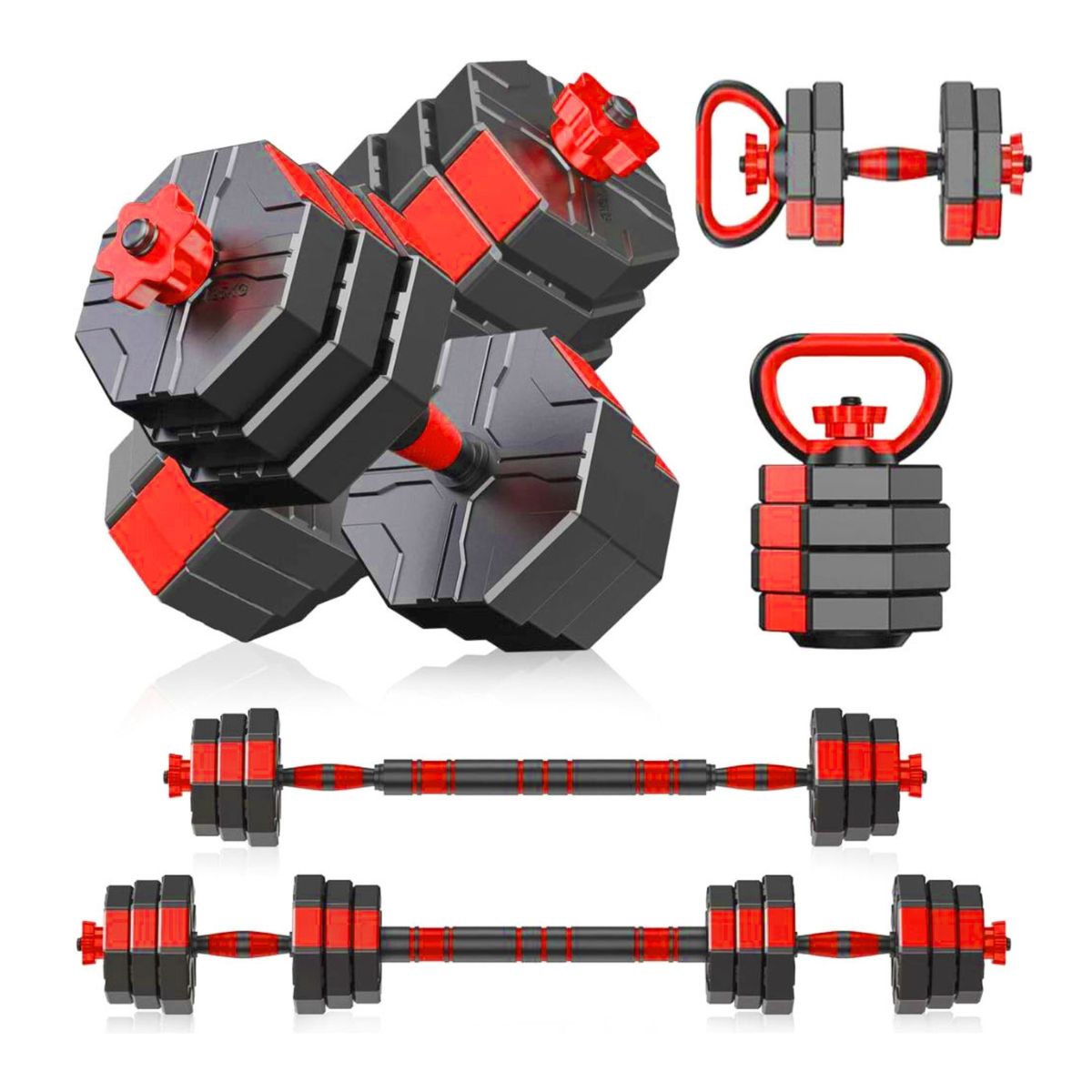 YEP S - Mancuernas 30 Kg  Ajustables Set Completo Rusa kettlebell