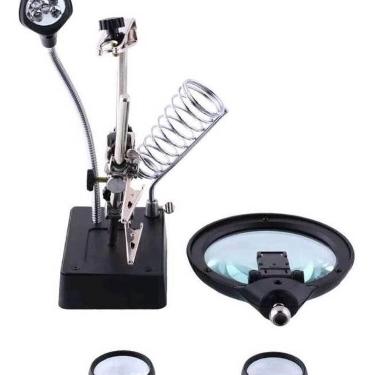 GENERICO - Lupa Tercera Mano Ayudante Soldar Porta Cautin