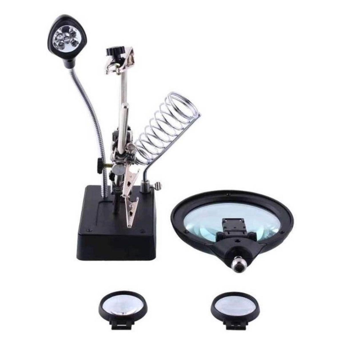 GENERICO - Lupa Tercera Mano Ayudante Soldar Porta Cautin