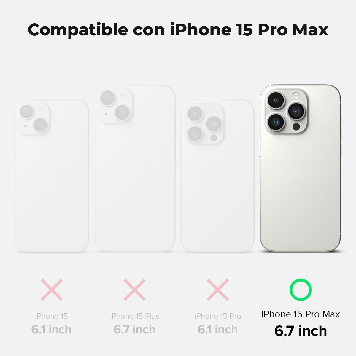 GENERICO - Carcasa para iPhone 15 Pro Max Silicona Slim Full Protection