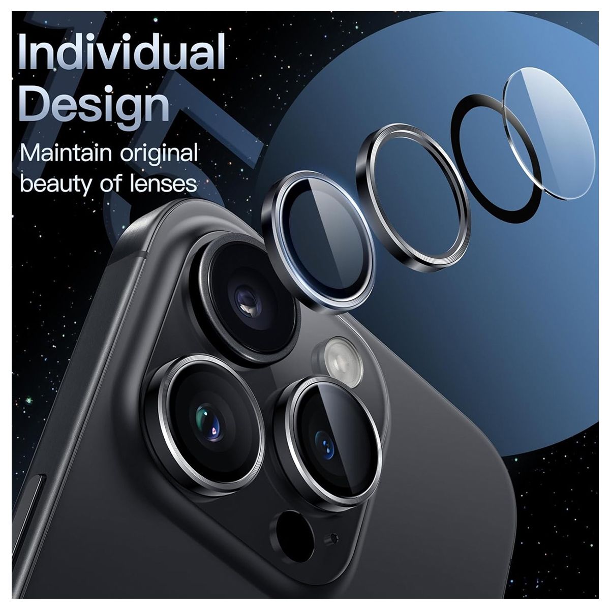 NUGLAS - Lentes Protectores Vidrio para Iphone 15 Pro / 15 Pro Max