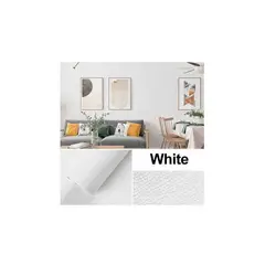 GENERICO - Pack 2 Papel Mural Textura Lino Autoadhesivo Rollo 50cm x 280cm Blanco