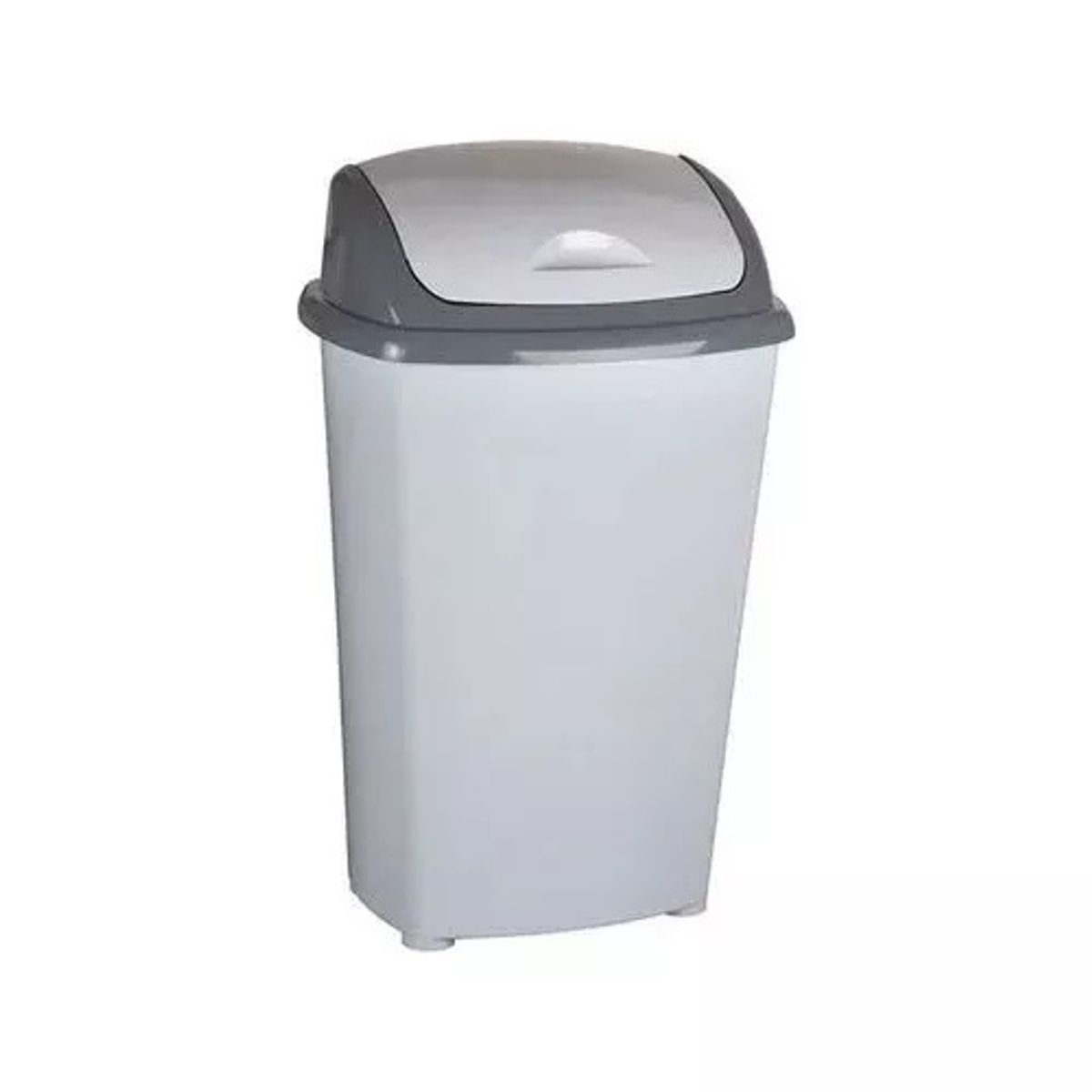 GENERICO - Basurero Plástico Baño Cocina 30 Litros Tapa Vaivén Gris