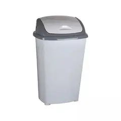 GENERICO - Basurero Plástico Cocina 60 Litros Tapa Vaivén Color Gris
