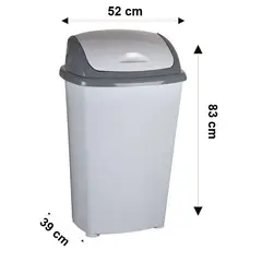 GENERICO - Basurero Plástico Cocina 90 Litros Tapa Vaivén