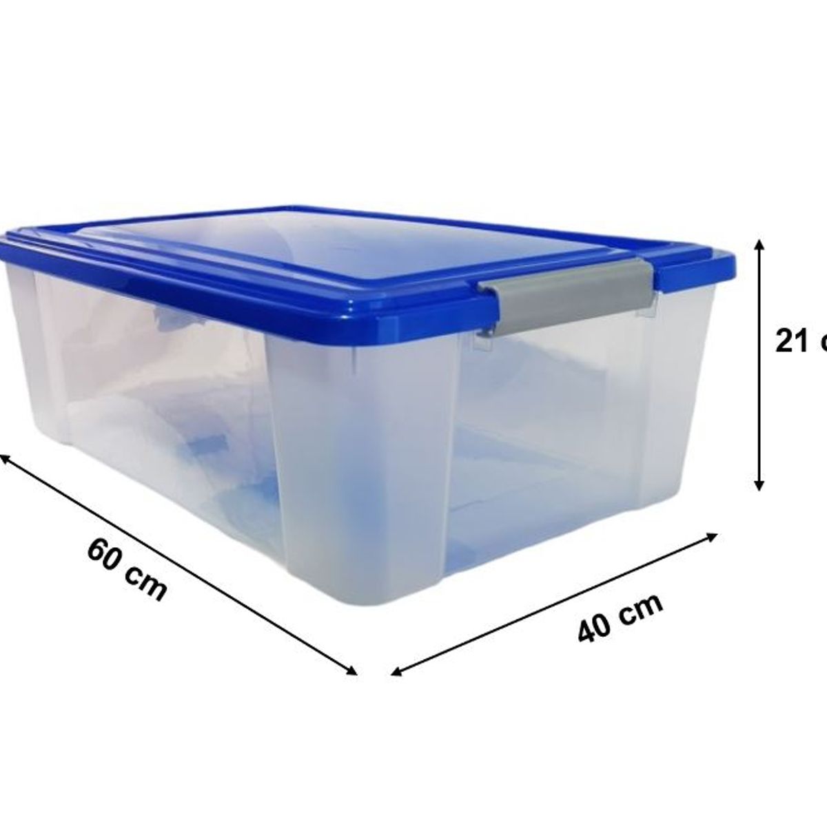 KENDY - Caja Organizadora Plástica 37 Lts Transparente Con Tapa