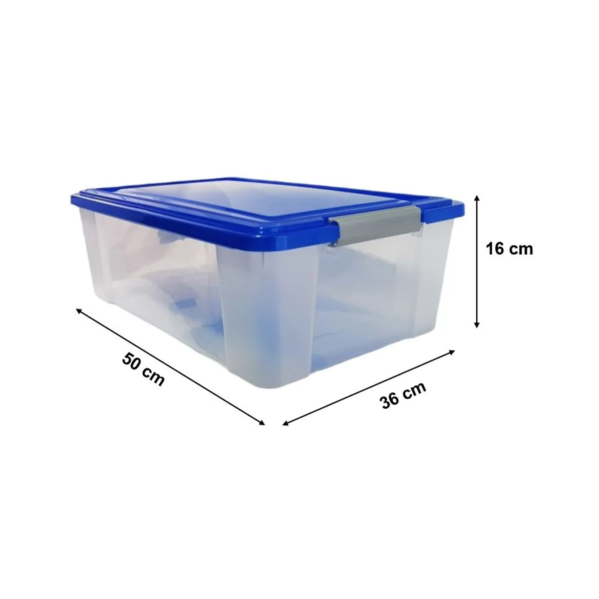 GENERICO - Caja Organizadora Plástica 20 Lts Transparente Con Tapa