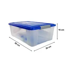 GENERICO - Caja Organizadora Plástica 20 Lts Transparente Con Tapa
