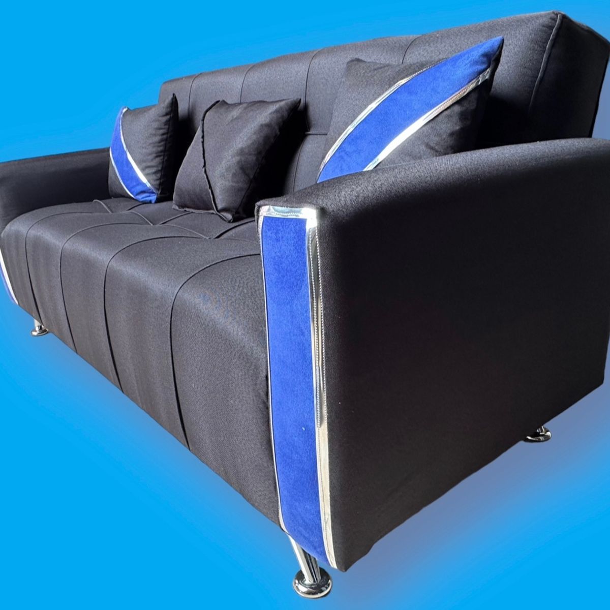 GENERICO - SOFA KAMI TRES CUERPOS CON PUFF Y COJINES