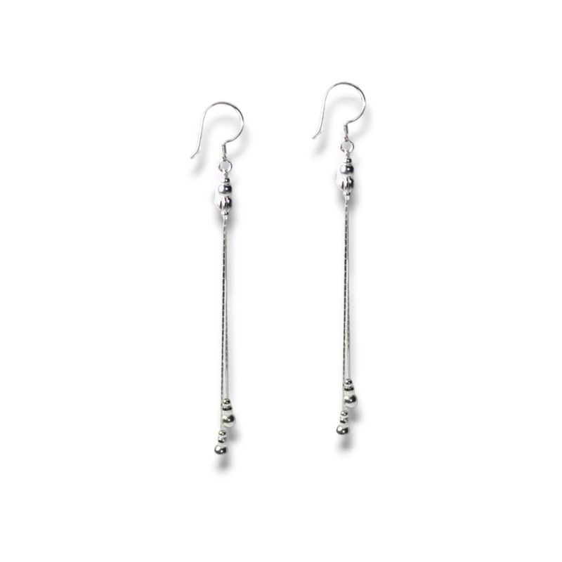 GENERICO - Aros de Plata Óvalos Facetados Esferas 81 mm
