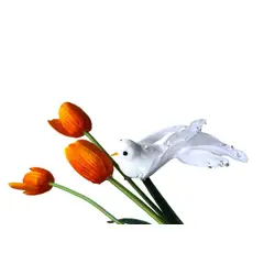 GENERICO - Pack 2 Palomas Pájaros Decoración Boda Jardín Navidad Deluxe