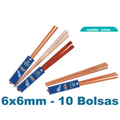 PROARTE - Palo Maqueta 6x6mm Rauli Bolsa 4palos - 10bolsas