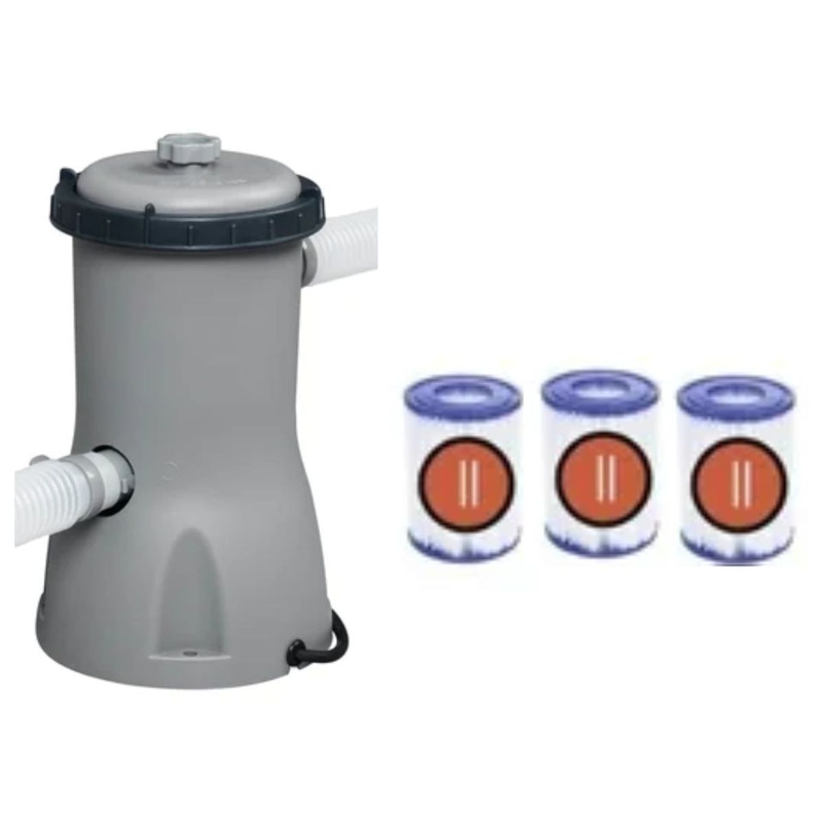 BESTWAY - Bomba Filtro Para Piscina + 3 Filtros
