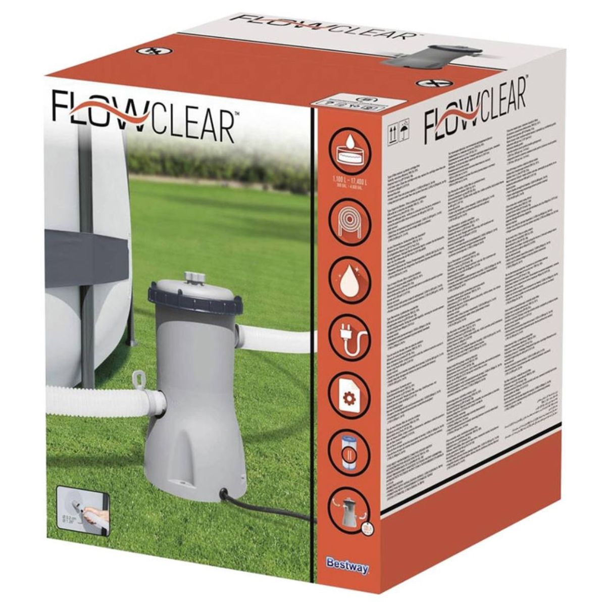 BESTWAY - Bomba Filtro Para Piscina + 3 Filtros