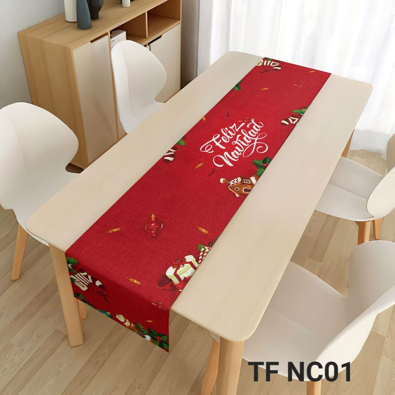 GENERICO - Camino de mesa comedor Navidad para cocina o living Nc01