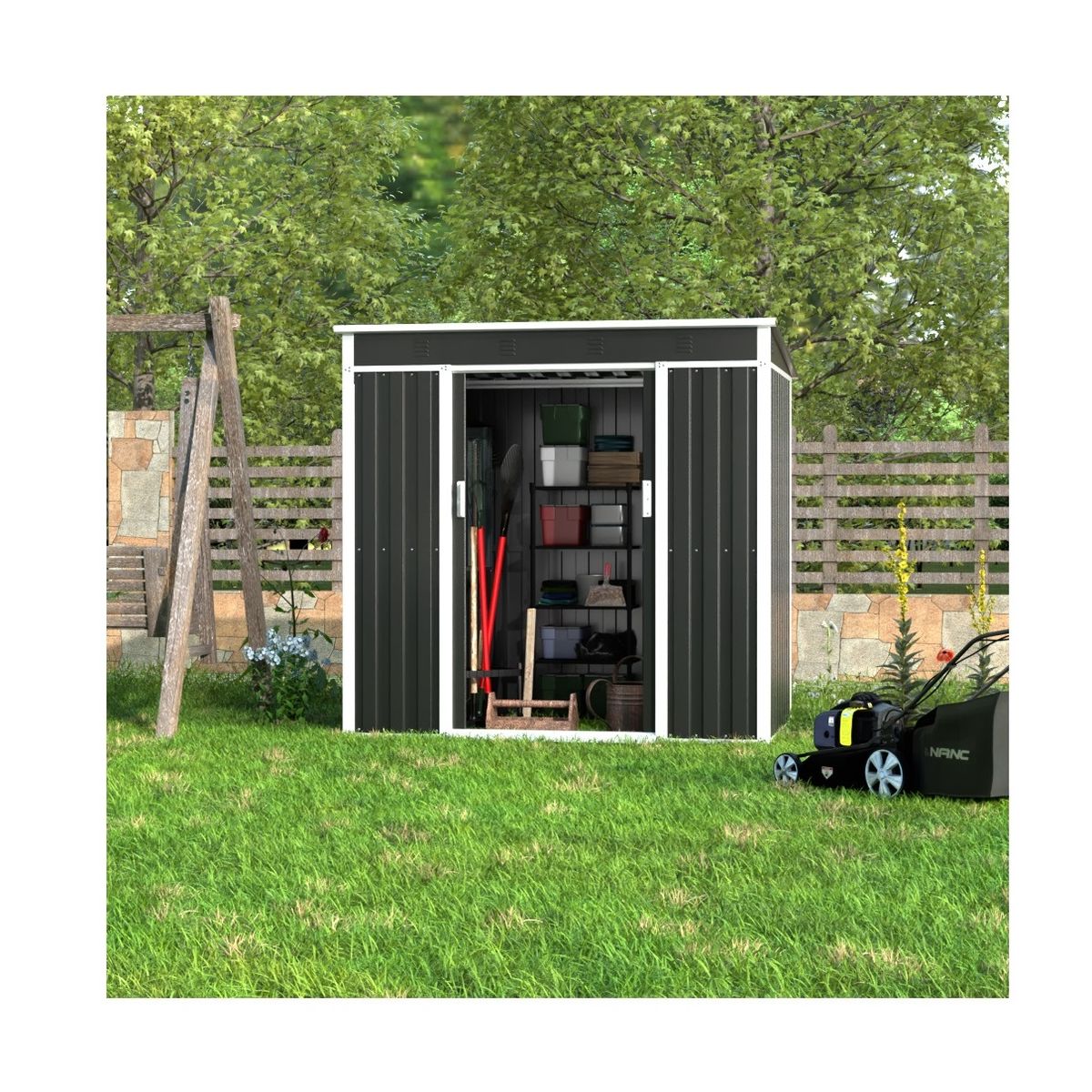 GENERICO - Bodega jardín Your Garden A2 Negro Alt 185 * Anch 192 * Prof 125 Cm.