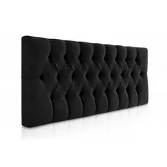 MUEBLES HVM - Respaldo Capitone Antonia HVM 2P Negro Felpa