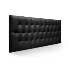 MUEBLES HVM - Respaldo Capitone Antonia HVM 2P Negro Cuero PU