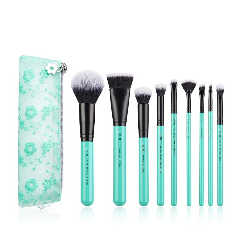 GENERICO - Set 9 Brochas + Cosmetiquero Jessup Brushes Turquoise Collection