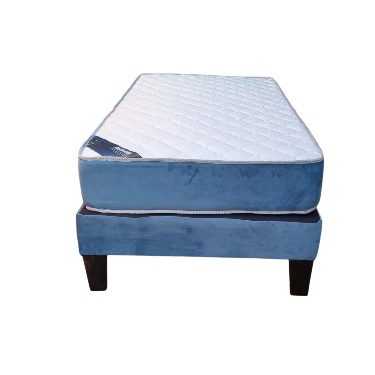 MUEBLES HVM - Cama Juvenil HVM  1.5 Plaza Azul Petroleo