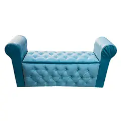 MUEBLES HVM - Baul Capitone con Brazos Turqueza