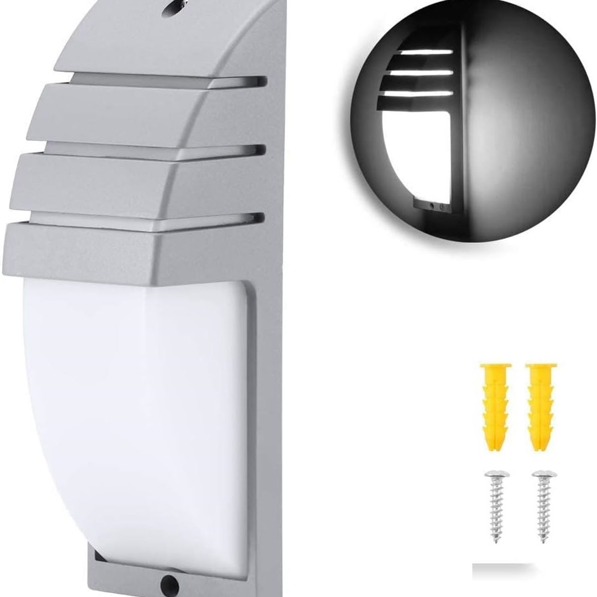 GENERICO - Aplique Geometrico Diseño Moderno Ip65 Gris E27 1 Ampolleta