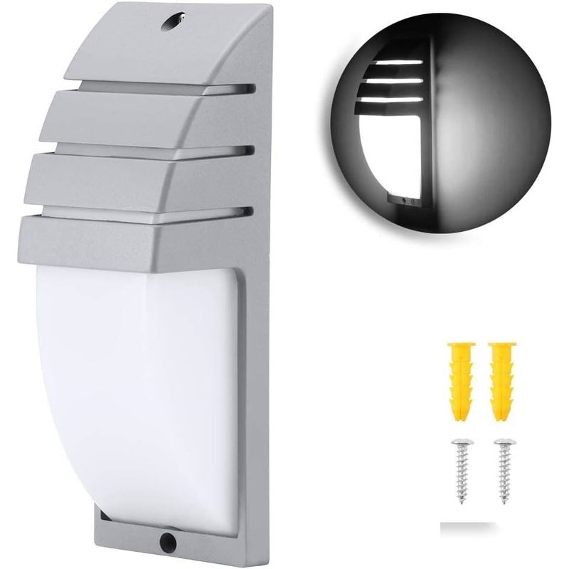 GENERICO - Aplique Geometrico Diseño Moderno Ip65 Gris E27 1 Ampolleta