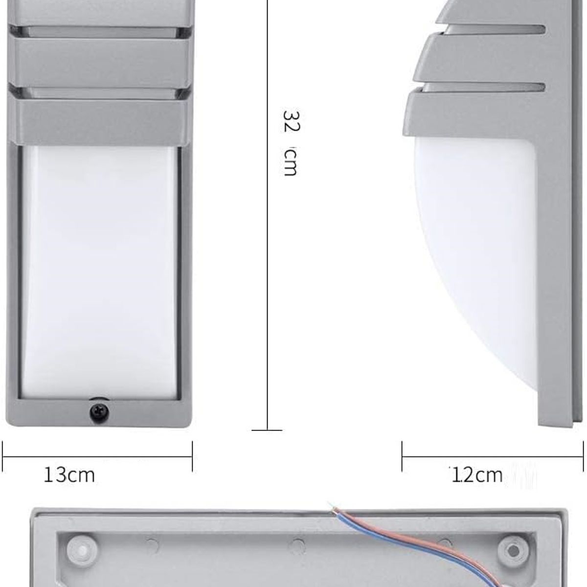 GENERICO - Aplique Geometrico Diseño Moderno Ip65 Gris E27 1 Ampolleta