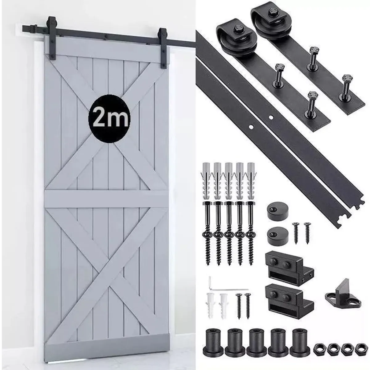 KUANGYE - Riel Para Puerta Corredera Puertas Granero Herraje 2m 66ft