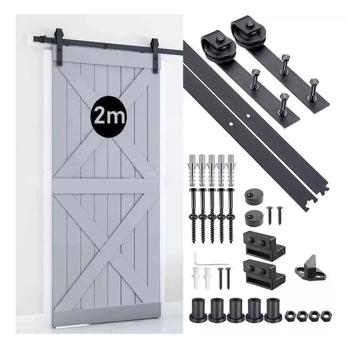 KUANGYE - Riel Para Puerta Corredera Puertas Granero Herraje 2m 66ft