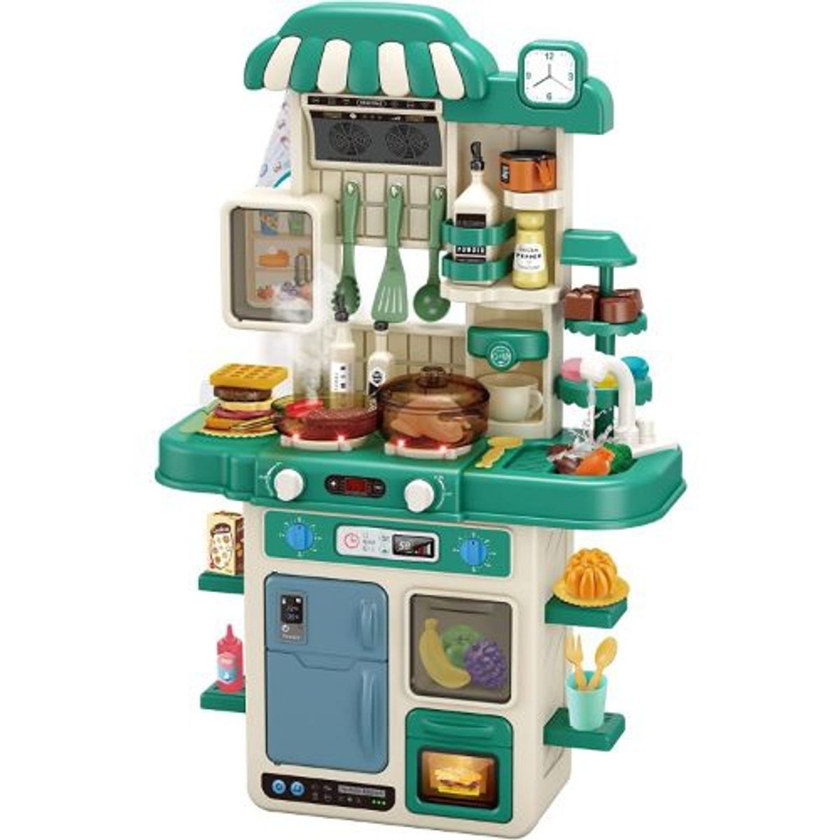 GENERICO - COCINA DE JUGUETE 48 PIEZAS CON AGUA VERDE