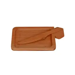 WITRALUN SOUTH AMERICA HANDMADE CRAFT - Mantequillera con Mango con Cuchillo Madera