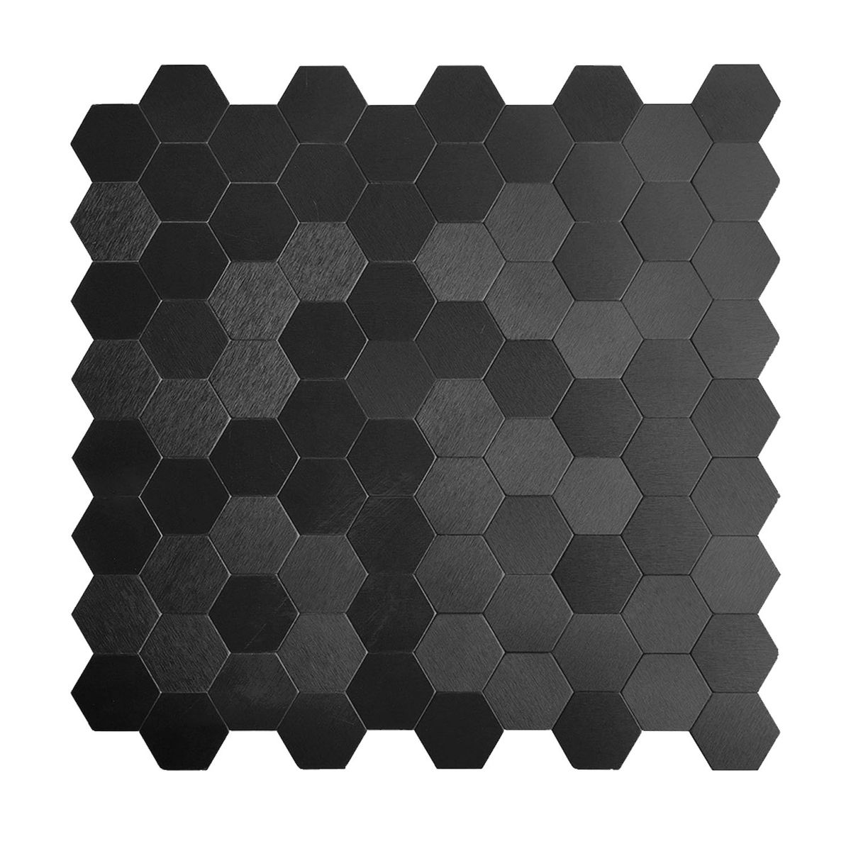 MERCAR RAY - Mosaico Salpicadero Autoadhesivo Aluminio Hexágono Negro 29x285 cm